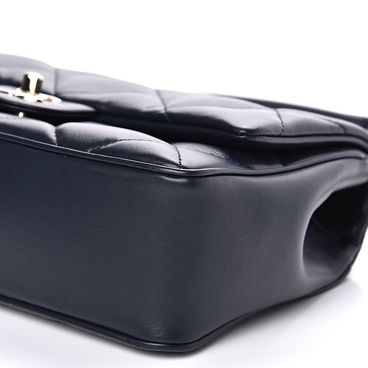 Chanel Lambskin Quilted Easy Carry Flap Navy 8 of 14