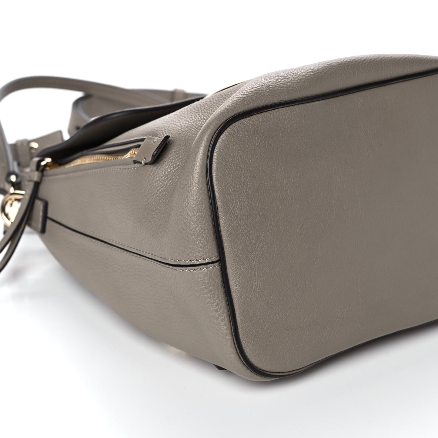 Suede Calfskin Small Faye Backpack Motty Grey