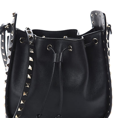 Valentino Garavani Vitello Rockstud Bucket Bag Black 6 of 8