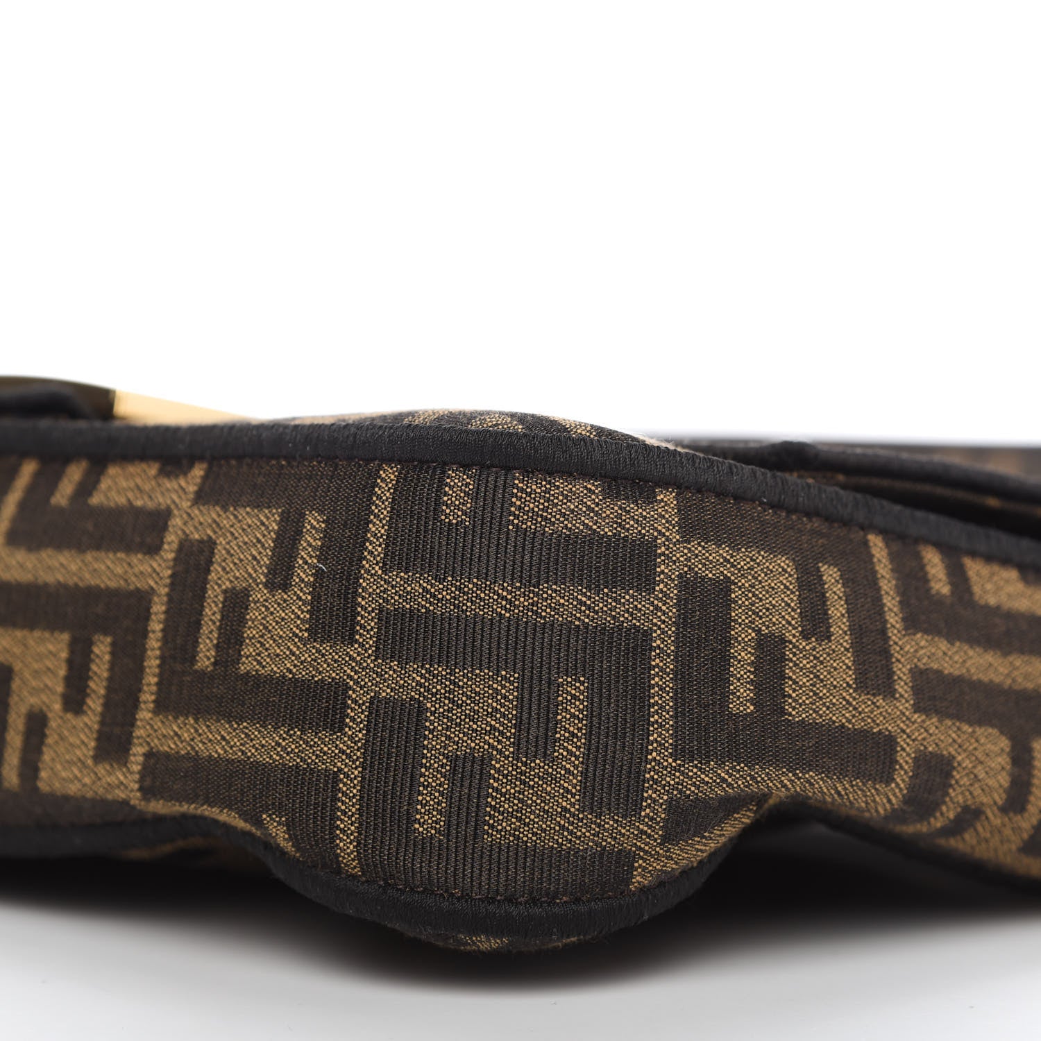 Fendi Fabric Jacquard FF 1974 Medium Baguette Tobacco Moro Black 7 of 10