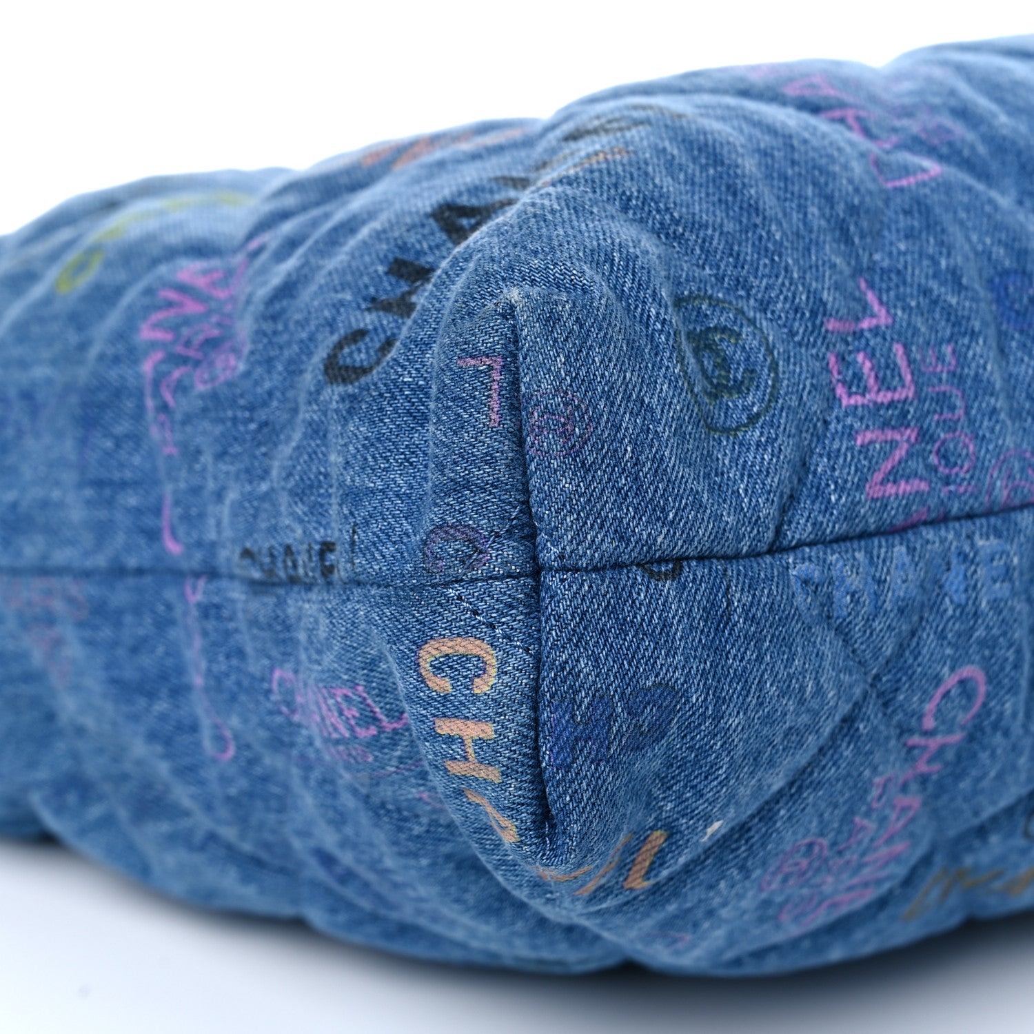 Chanel Denim Quilted Denim Mood Maxi Shopping Bag Blue Multicolor 8 of 10