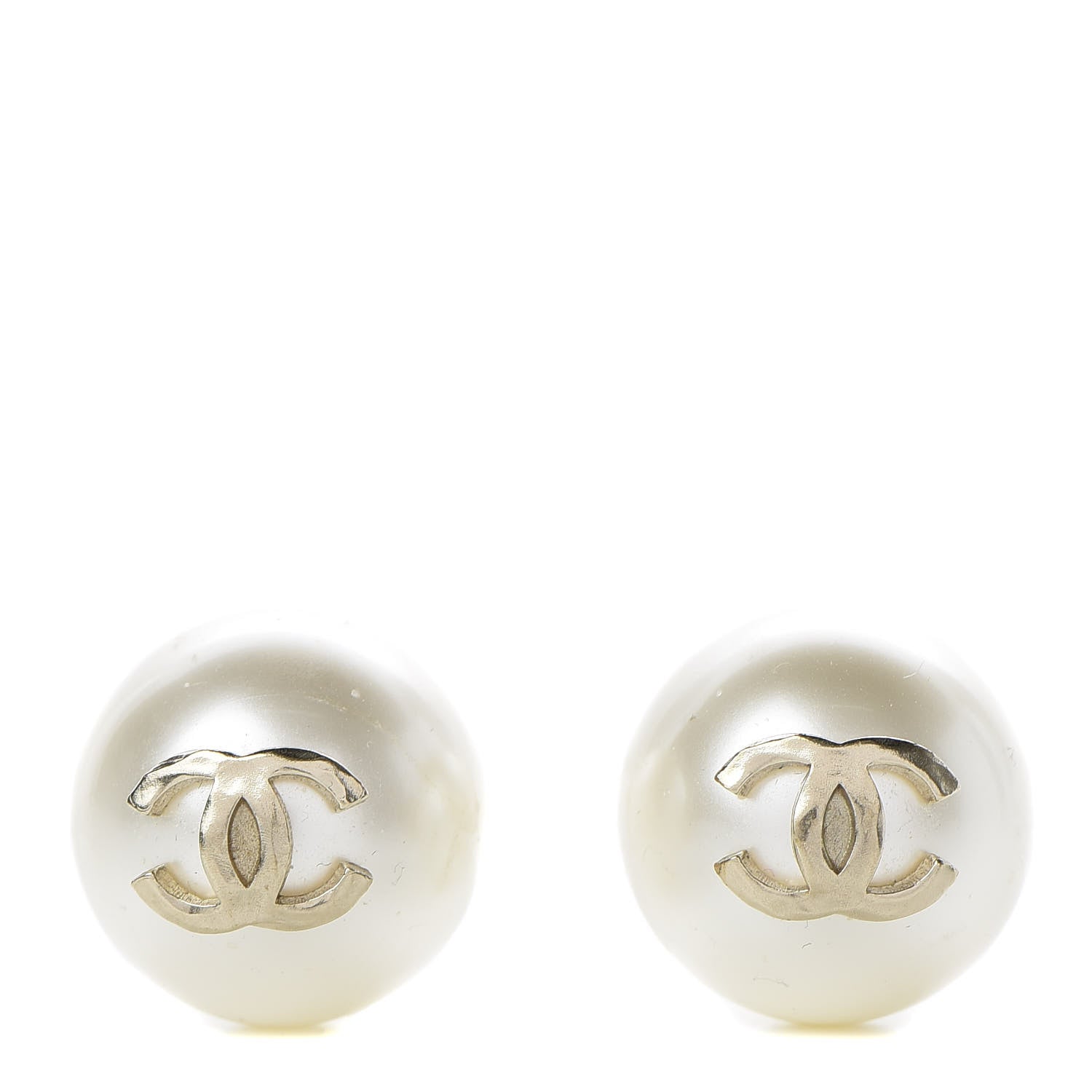 Chanel Pearl CC Large Earrings Gold 1 of 5