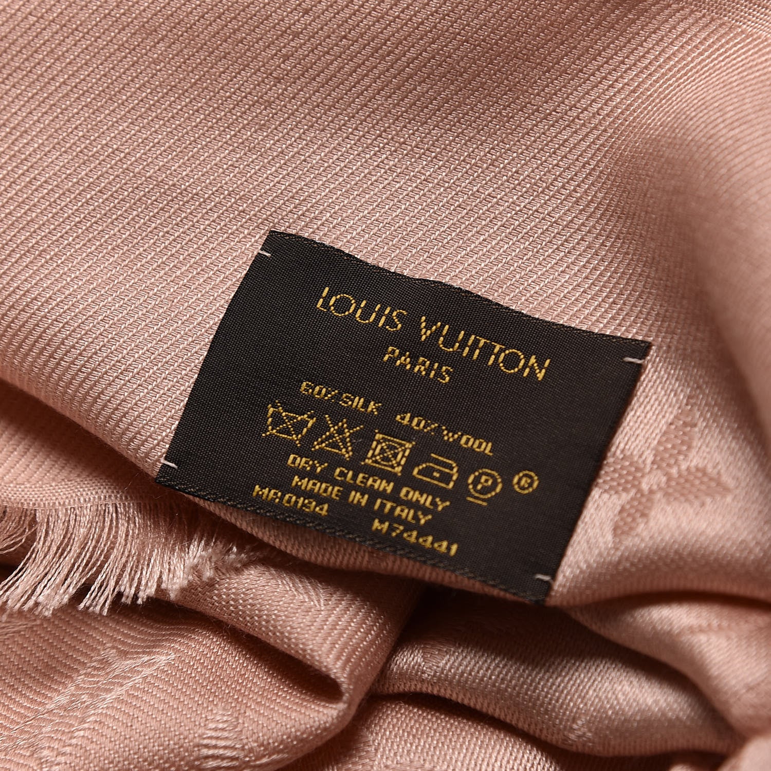 Louis Vuitton Silk Wool Monogram Shine Shawl Rose 4 of 4