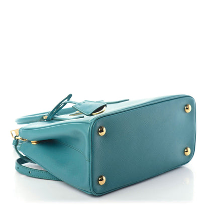 Prada Saffiano Mini Galleria Double Zip Tote Turchese 4 of 9