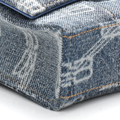 Balenciaga Denim BB Monogram Hourglass Chain Bag Blue 8 of 9