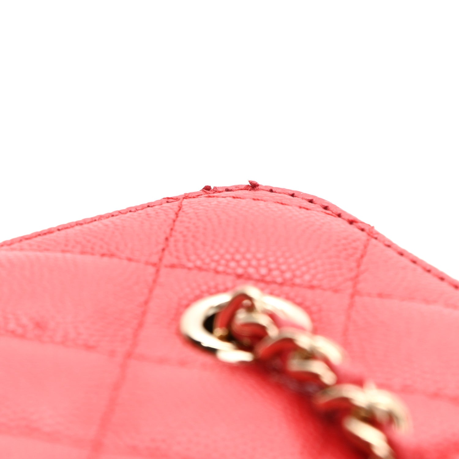 Chanel Caviar Quilted Small Vanity Case With Chain Red 11 of 12