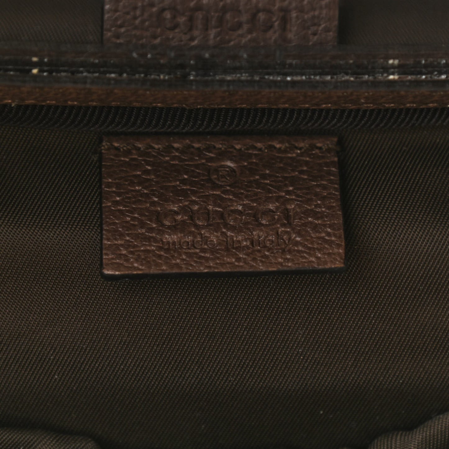 GG Supreme Monogram Textured Calfskin Web Ophidia Vanity Cosmetic Case Beige Ebony New Acero
