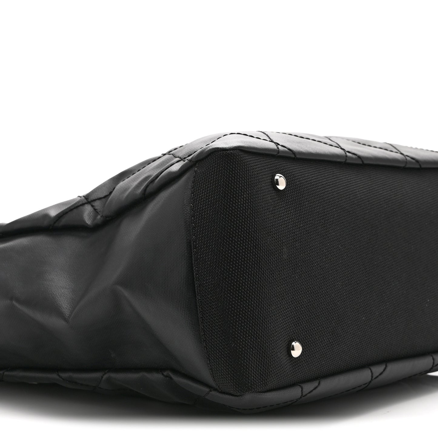 Coated Canvas Quilted Large Paris Biarritz Tote Black