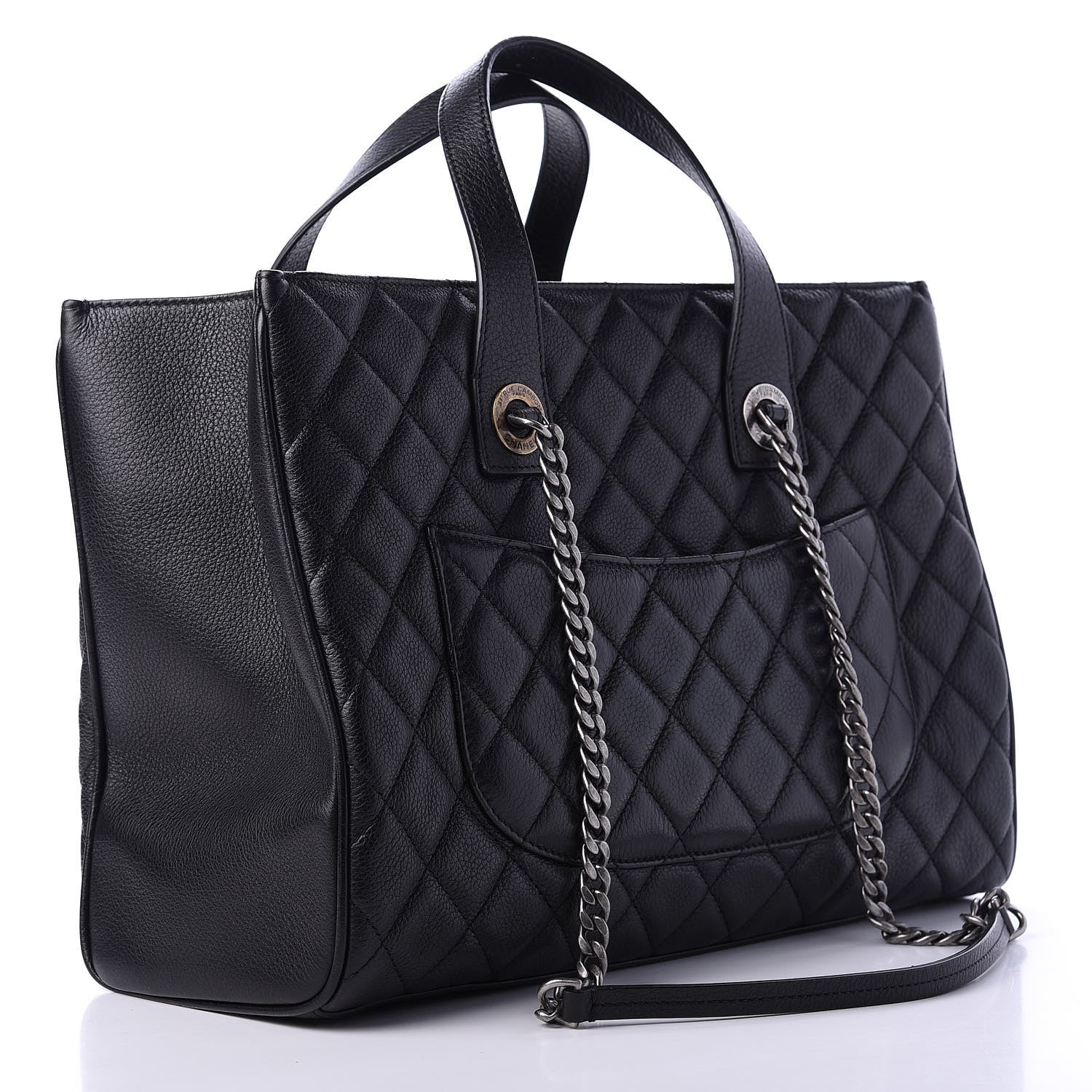 Chanel Caviar Quilted Large Casual Pocket Tote Black 4 of 11