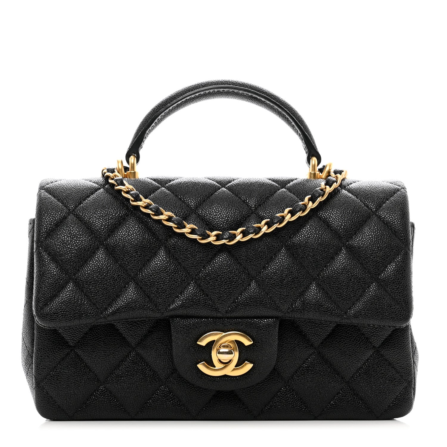 Chanel Caviar Quilted Mini Top Handle Rectangular Flap Black 1 of 10