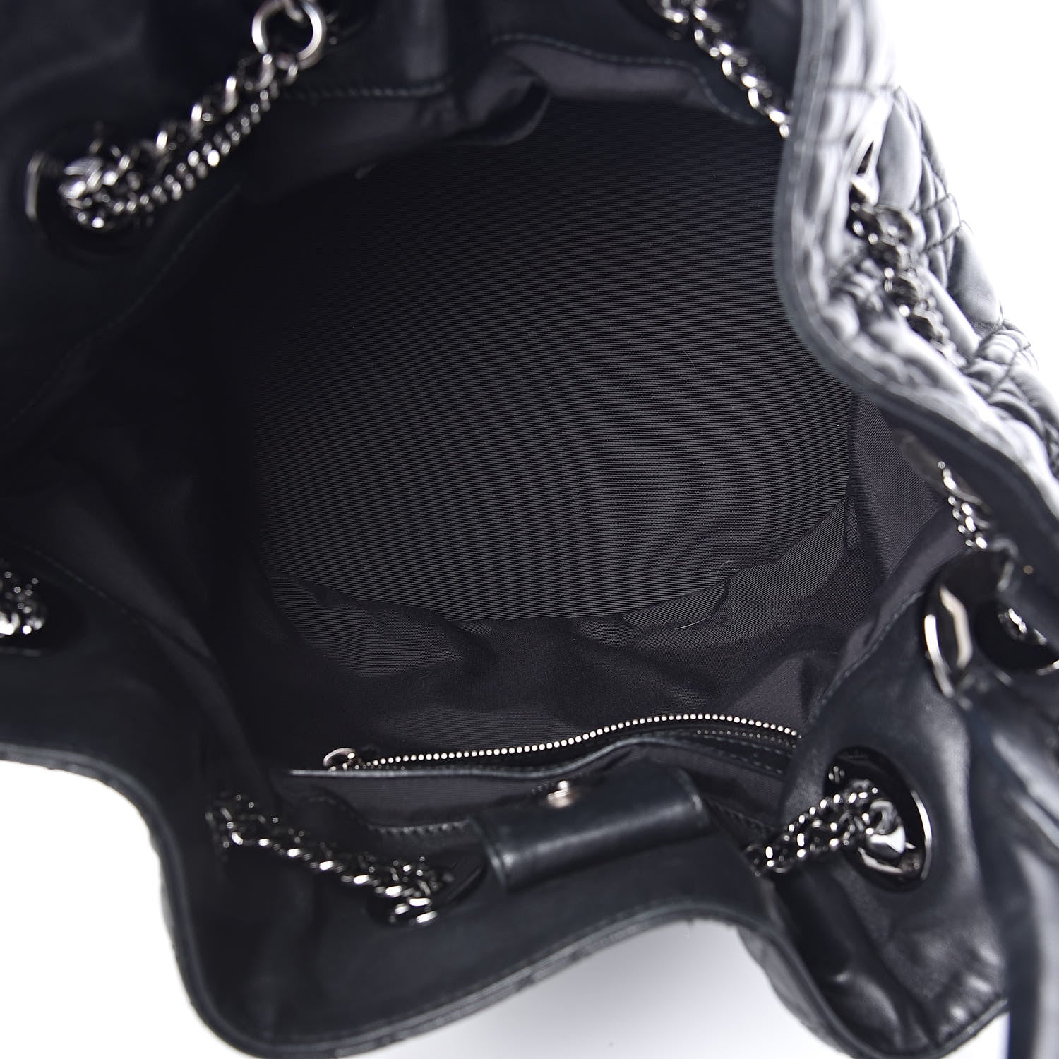 Christian Dior Lambskin Cannage Chri Chri Drawstring Bag Black 5 of 10