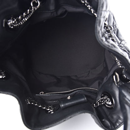 Christian Dior Lambskin Cannage Chri Chri Drawstring Bag Black 5 of 10