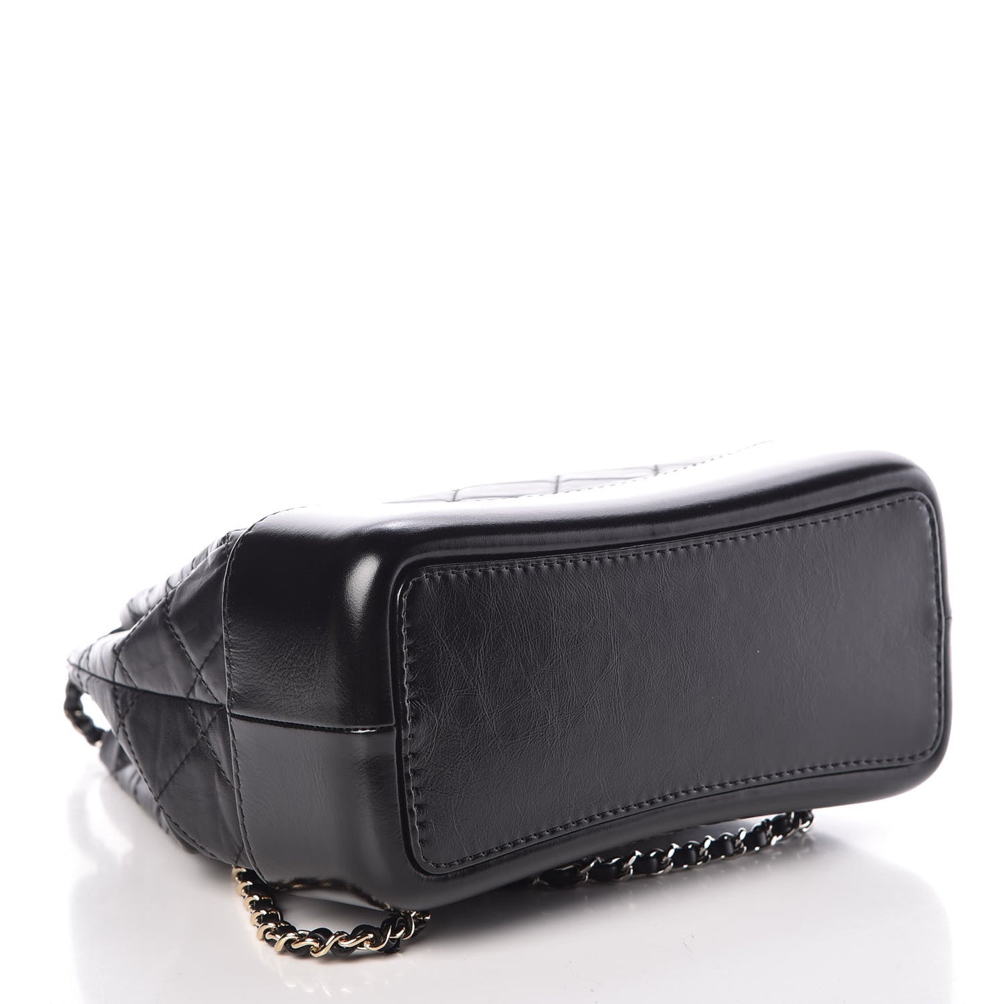Aged Calfskin Quilted Small Gabrielle Backpack Black