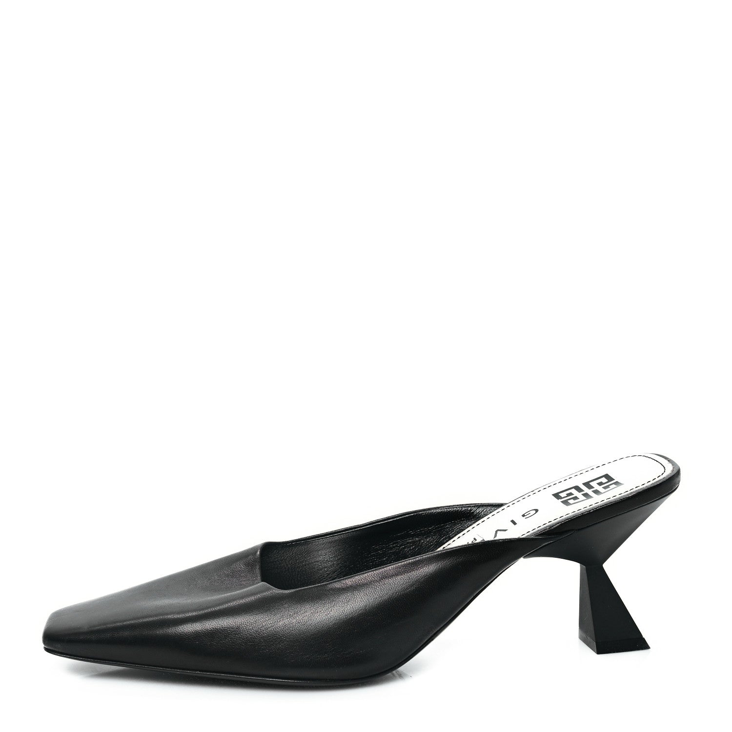 Givenchy Calfskin Look Back Square Toe Mule Pumps 40.5 Black 1 of 9