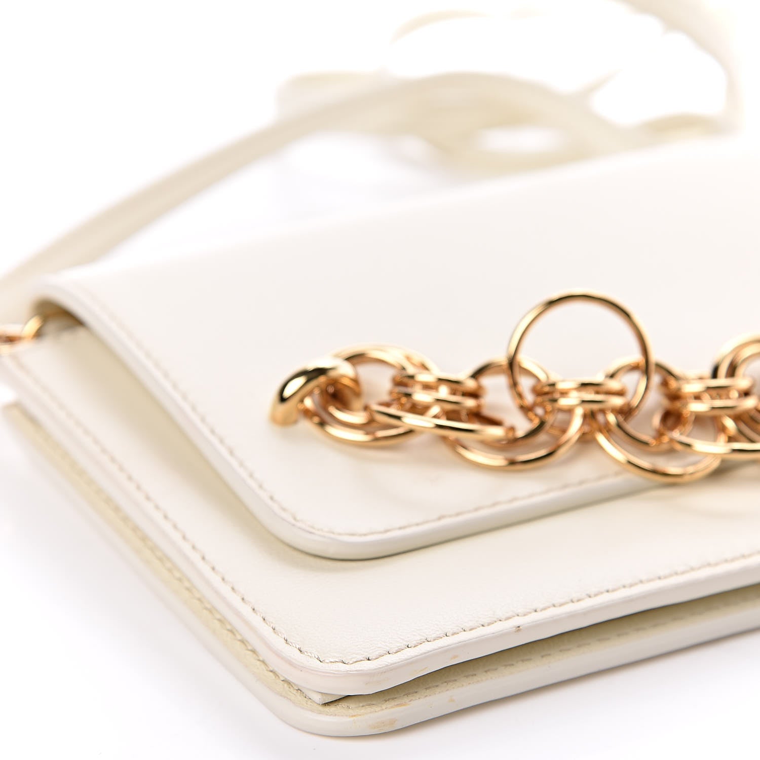 Chloe Calfskin Drew Bijou Clutch Natural White 8 of 9