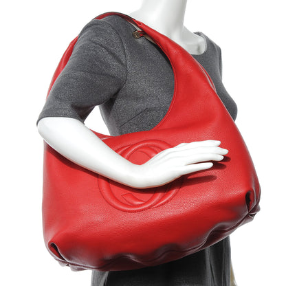 Gucci Pebbled Calfskin Large Soho Hobo Red 2 of 7
