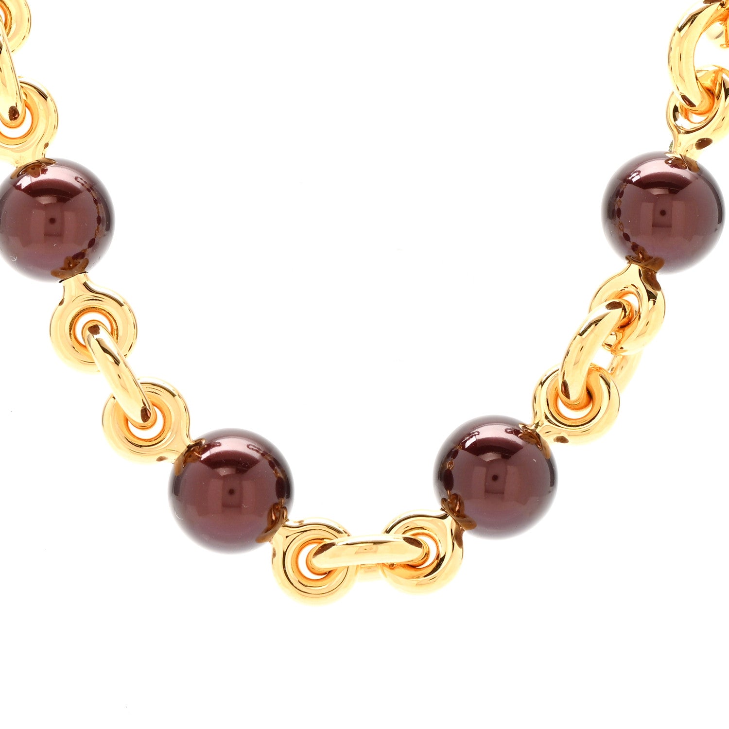 Hermes Bead Chain Etrier Choker Necklace Gold 4 of 8