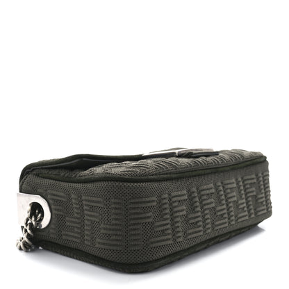 Fendi Technical Fabric FF Midi Chain Baguette Oliva 4 of 11