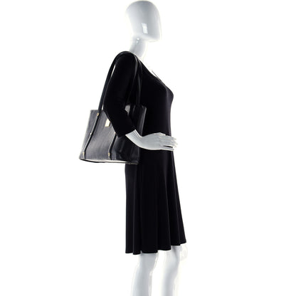 MCM Calfskin Studded Tote Black 2 of 14