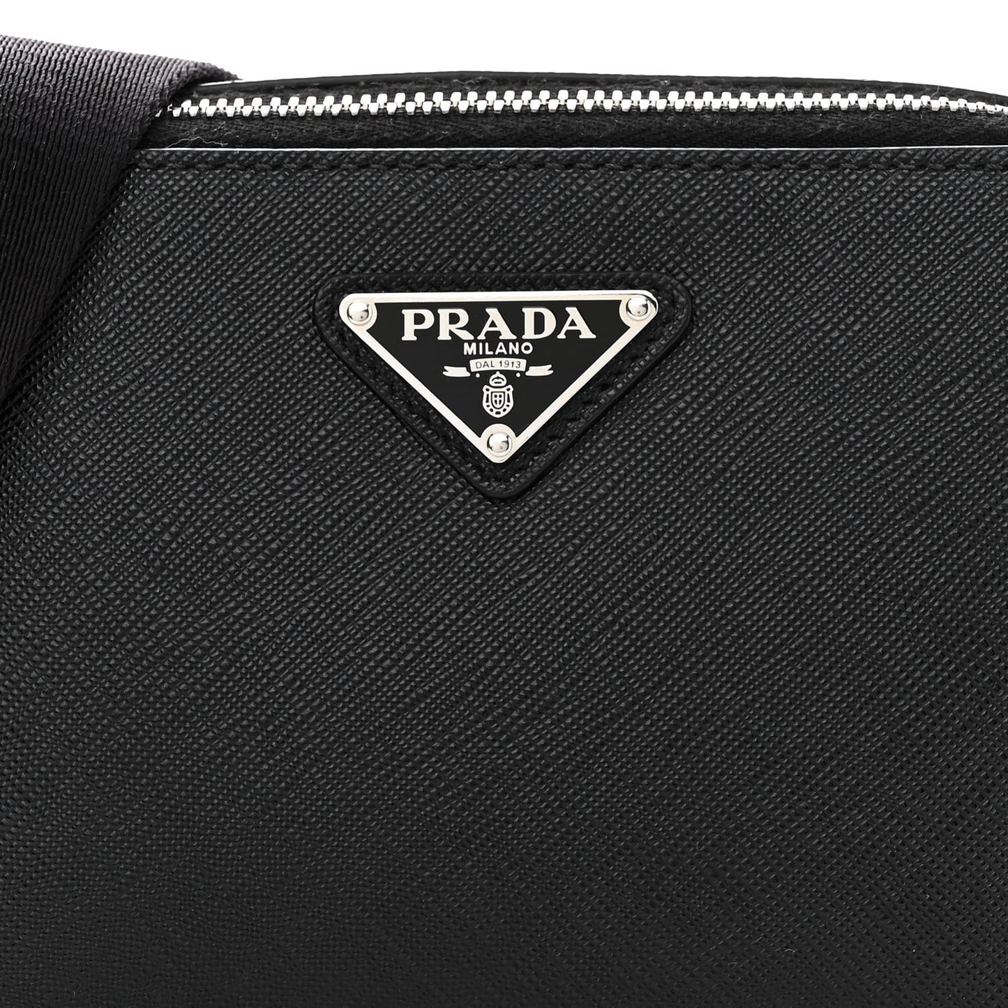 Saffiano Travel Small Brique Crossbody Bag Black