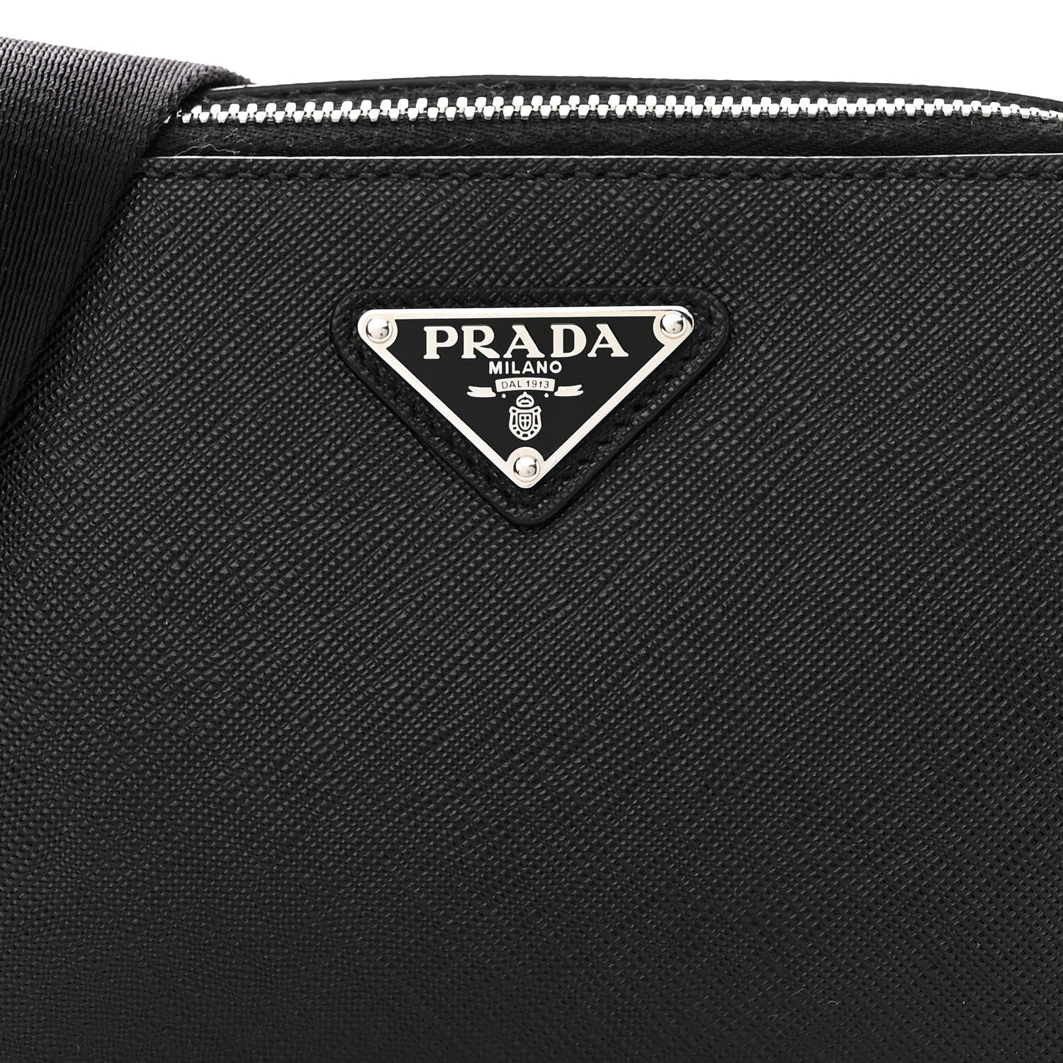 Prada Saffiano Travel Small Brique Crossbody Bag Black 7 of 9