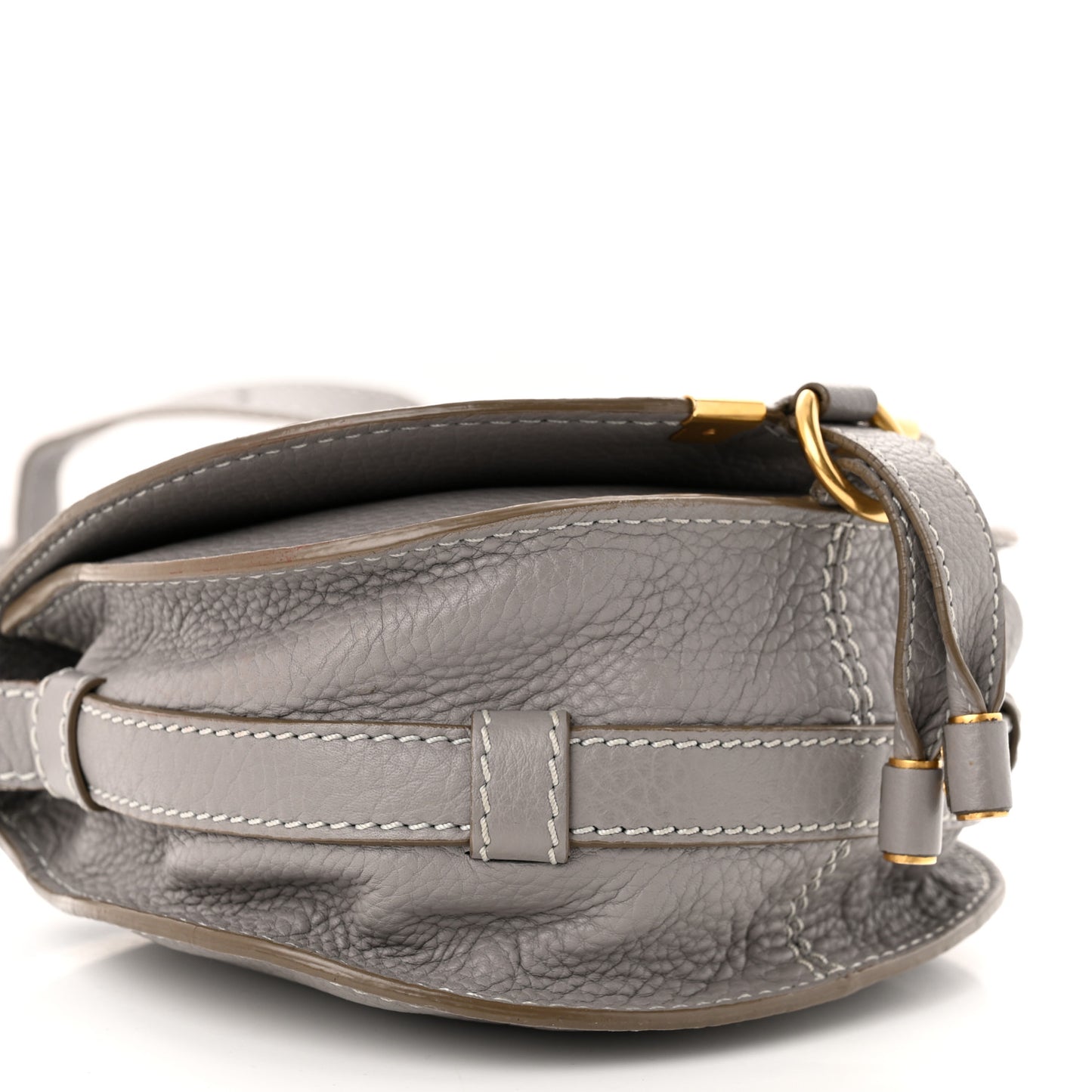 Calfskin Mini Marcie Round Crossbody Bag Cashmere Grey