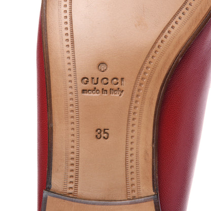 Gucci Lambskin Womens Brixton Horsebit Loafers 35 Hibiscus Red 6 of 10