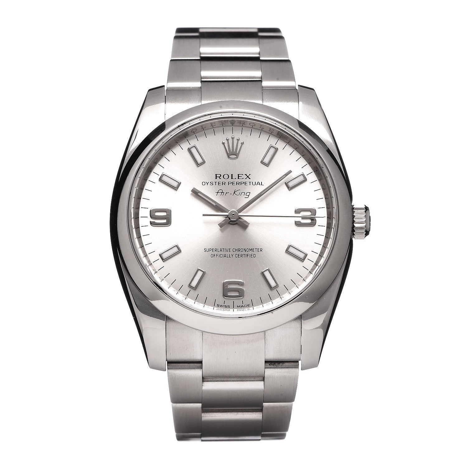 Rolex Stainless Steel 34mm Oyster Perpetual Air-King Watch Silver 114200 1 of 7