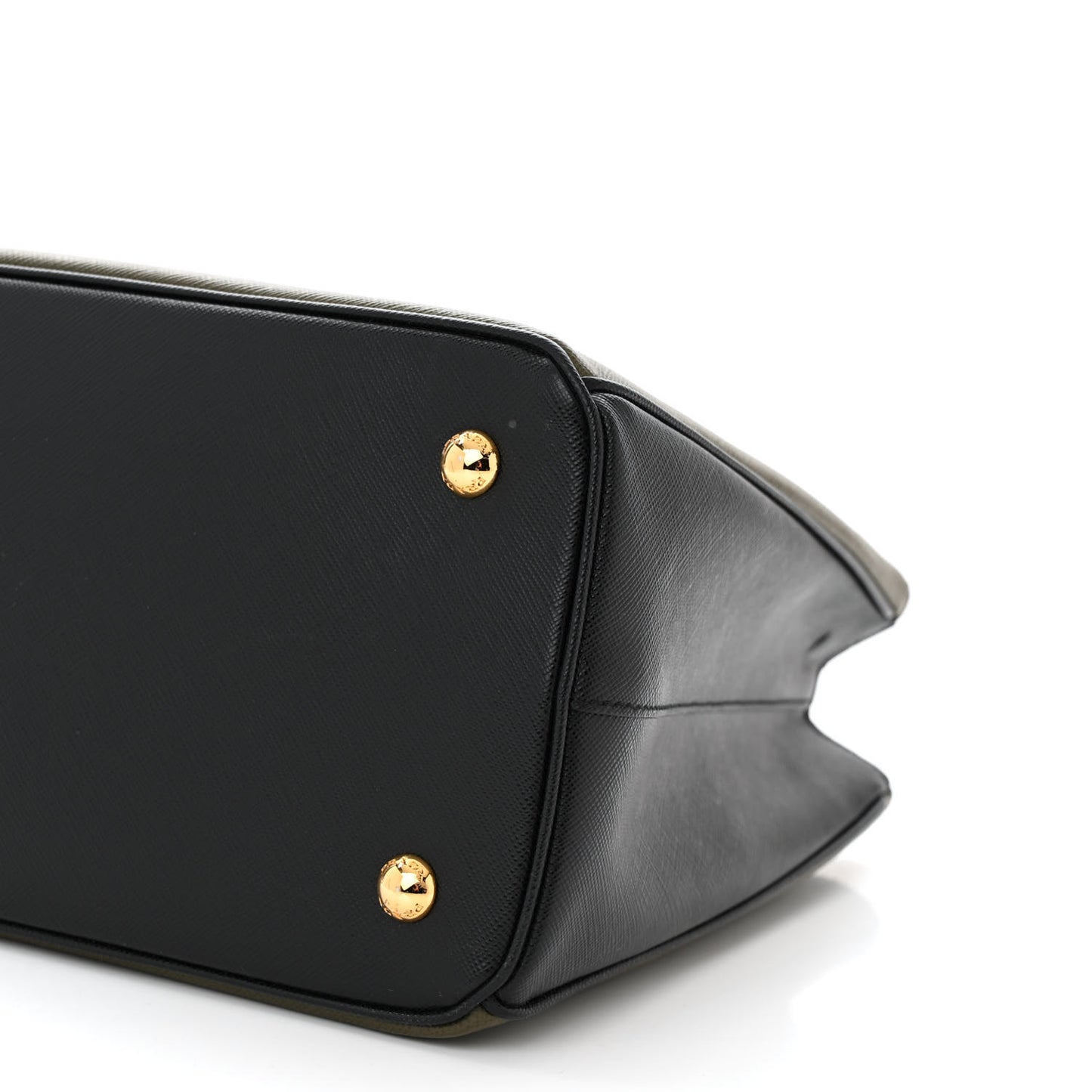 Saffiano Lux Bi-Color Medium Tote Militare Black