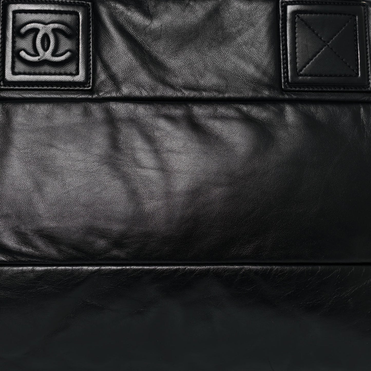 Lambskin Quilted Extra Large Coco Cocoon Reversible Tote Black
