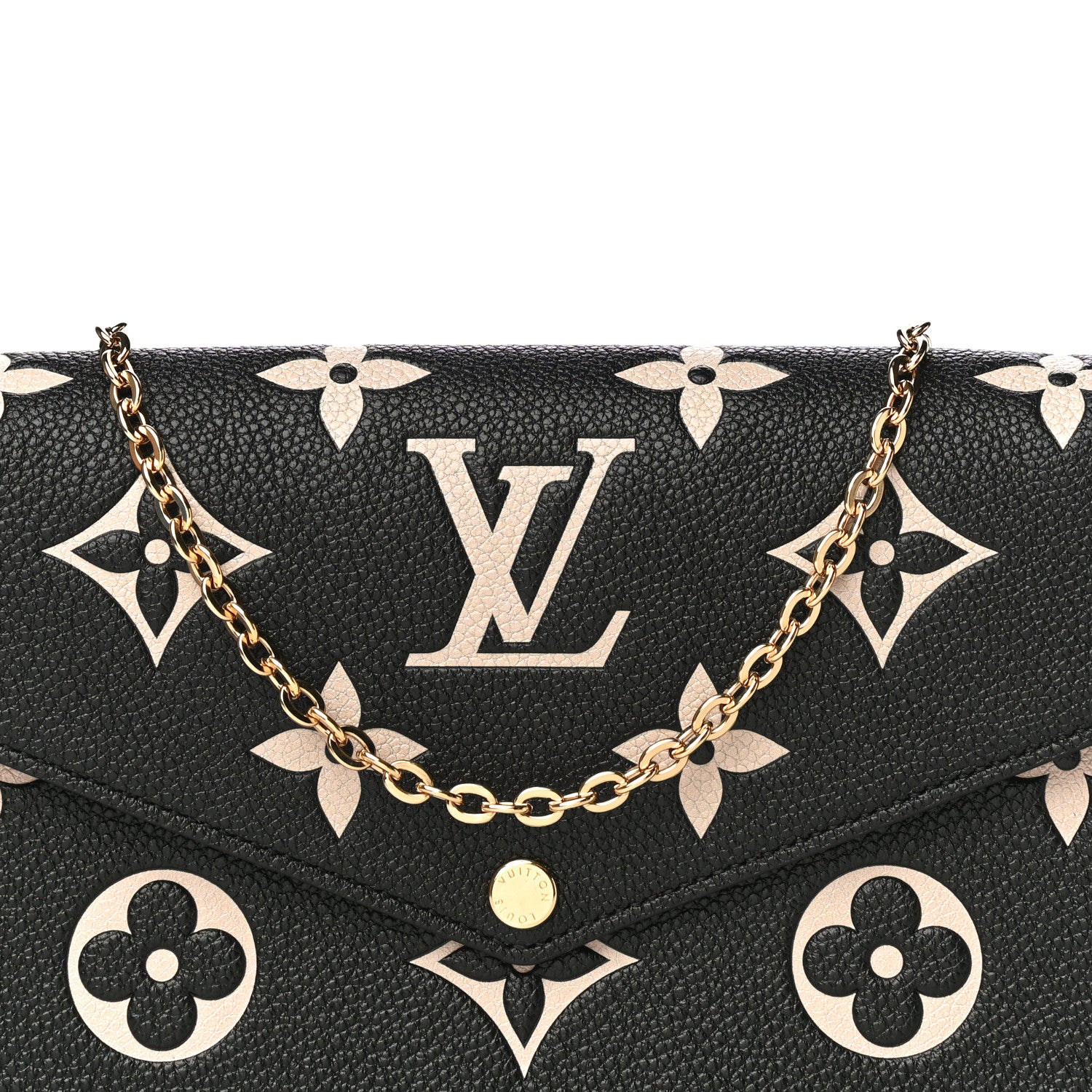 Louis Vuitton Empreinte Monogram Giant Felicie Pochette Black Beige 9 of 12