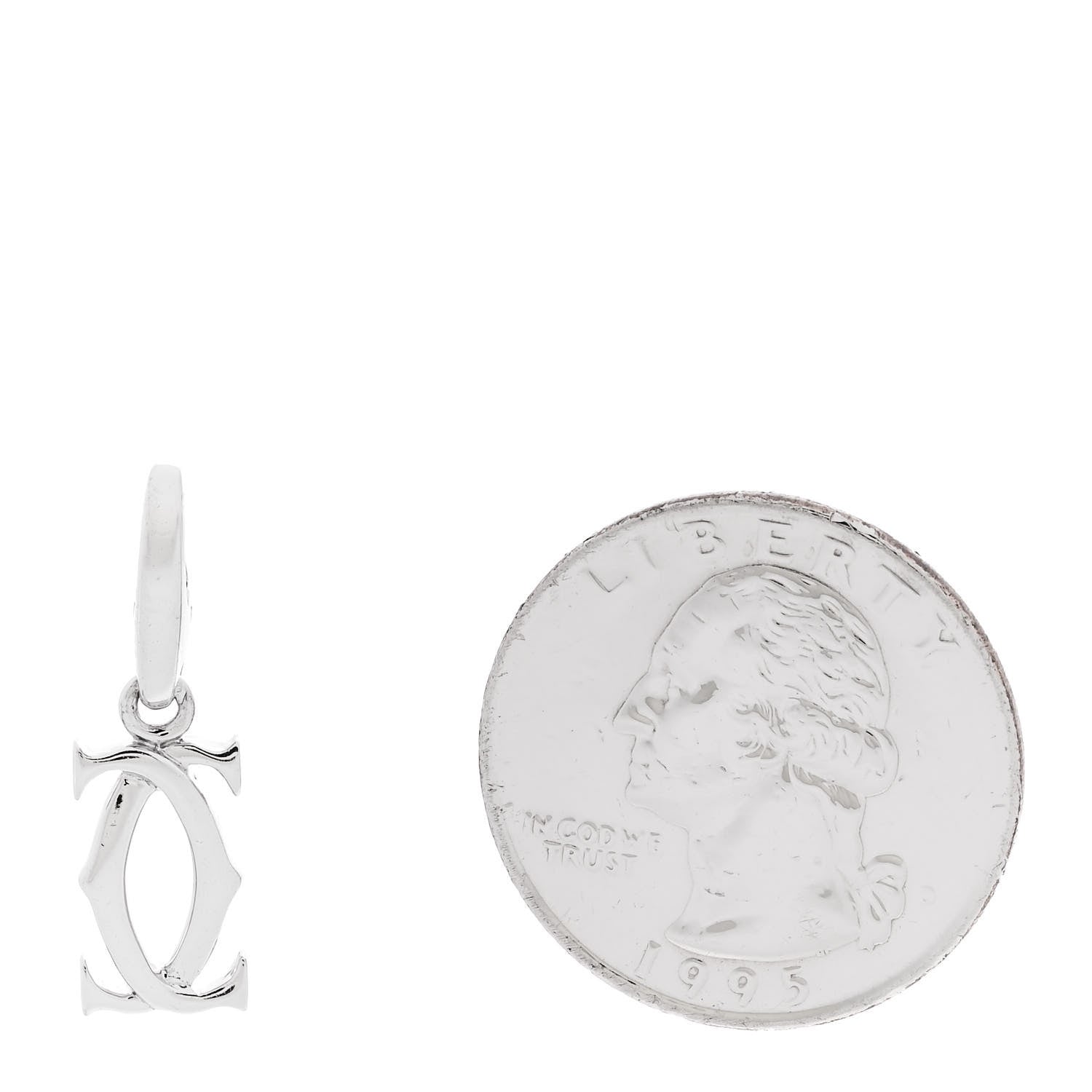 Cartier 18K White Gold Logo Charm 2 of 5