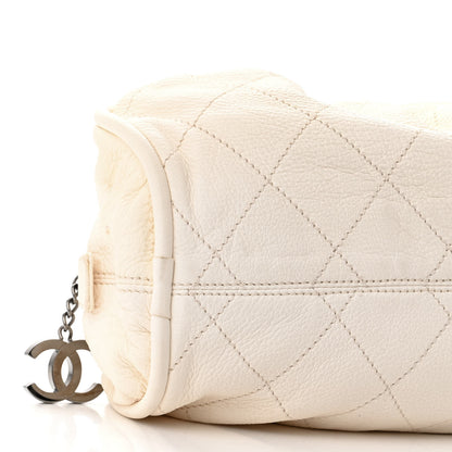 Chanel Deerskin Stitched Bowler White0 9 of 11