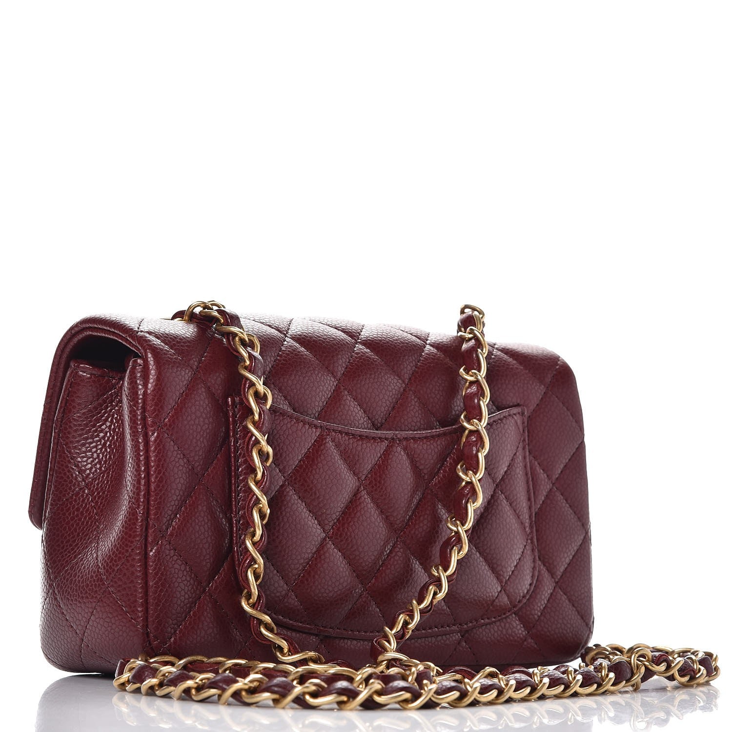 Chanel Caviar Quilted Mini Rectangular Flap Burgundy 3 of 8