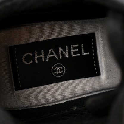 Chanel Nylon Suede Calfskin CC Sneakers 35.5 Black 5 of 9