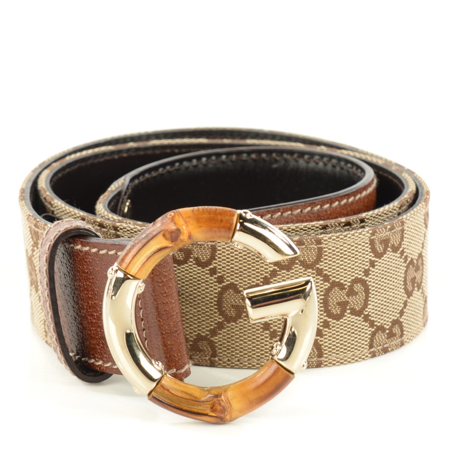 Gucci Monogram Bamboo G Belt 85 34 1 of 8