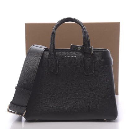 Burberry Grainy Calfskin House Check Small Banner Tote Black 13 of 13
