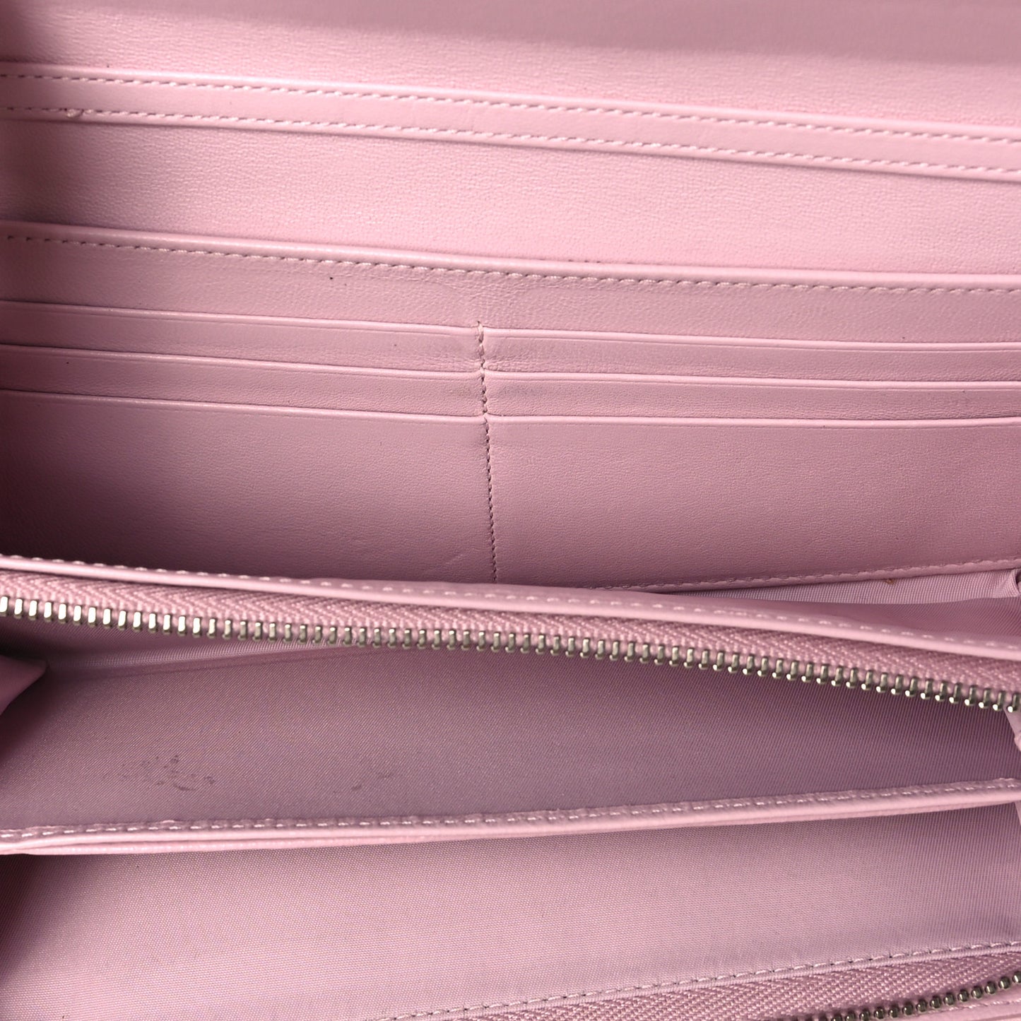 Calfskin Cannage Stitched Diorling Rendezvous Chain Wallet Pink