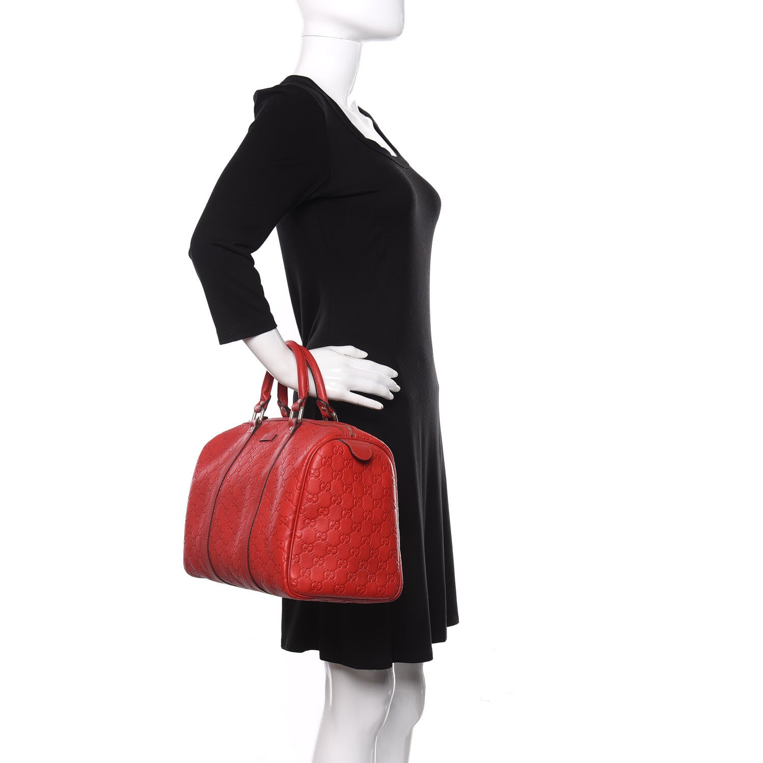 Gucci Guccissima Vitello Tender Medium Joy Boston Sporting Red 2 of 10