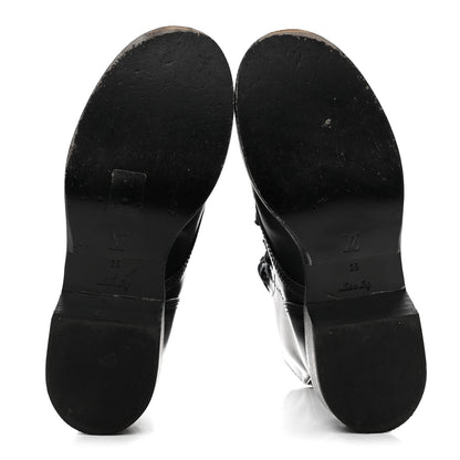 Louis Vuitton Calfskin Monogram Metropolis Flat Ranger Boots 39 Black 6 of 9
