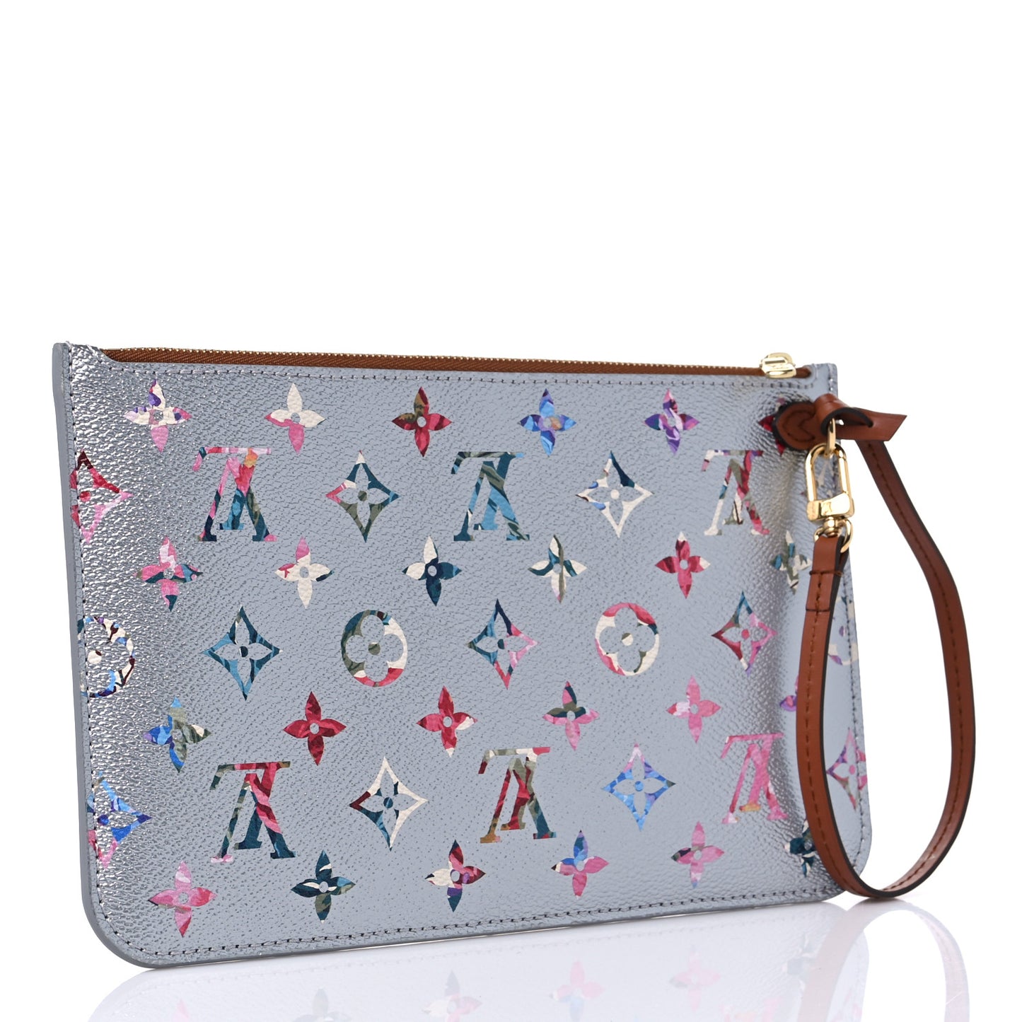 Metallic Monogram LV Garden Neverfull MM GM Pochette Silver