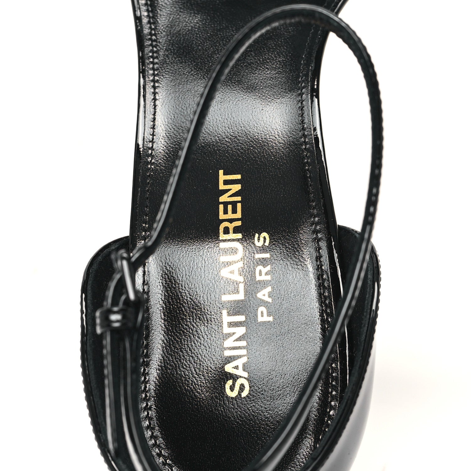 Saint Laurent Patent Calfskin Opyum 110 Sandals 39 Black 8 of 10