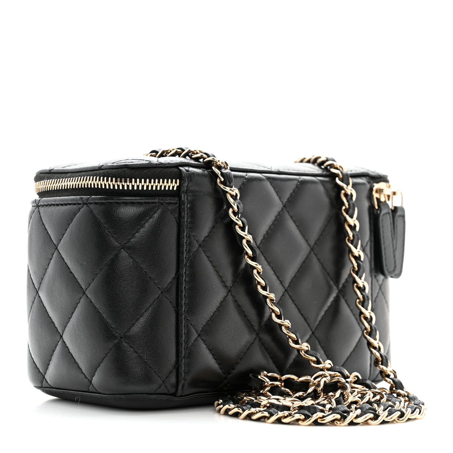 Chanel Lambskin Quilted Small Vanity Case With Chain Black 3 of 11
