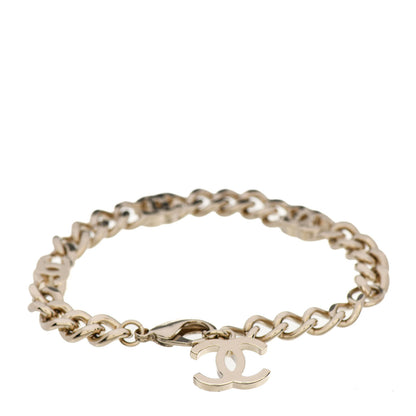 Chanel Enamel Metal CC Chain Bracelet Gold White 5 of 8
