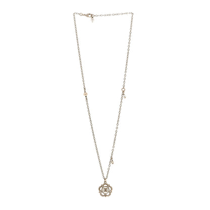 Chanel Pearl Crystal CC Pendant Necklace Gold 3 of 5