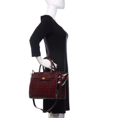 Mulberry Crocodile Embossed Calfskin Small Zipped Bayswater Oxblood 3 of 16