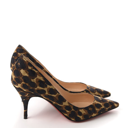 Christian Louboutin Nappa Silk Leopard Clare 80 Pumps 35.5 Marron 4 of 12
