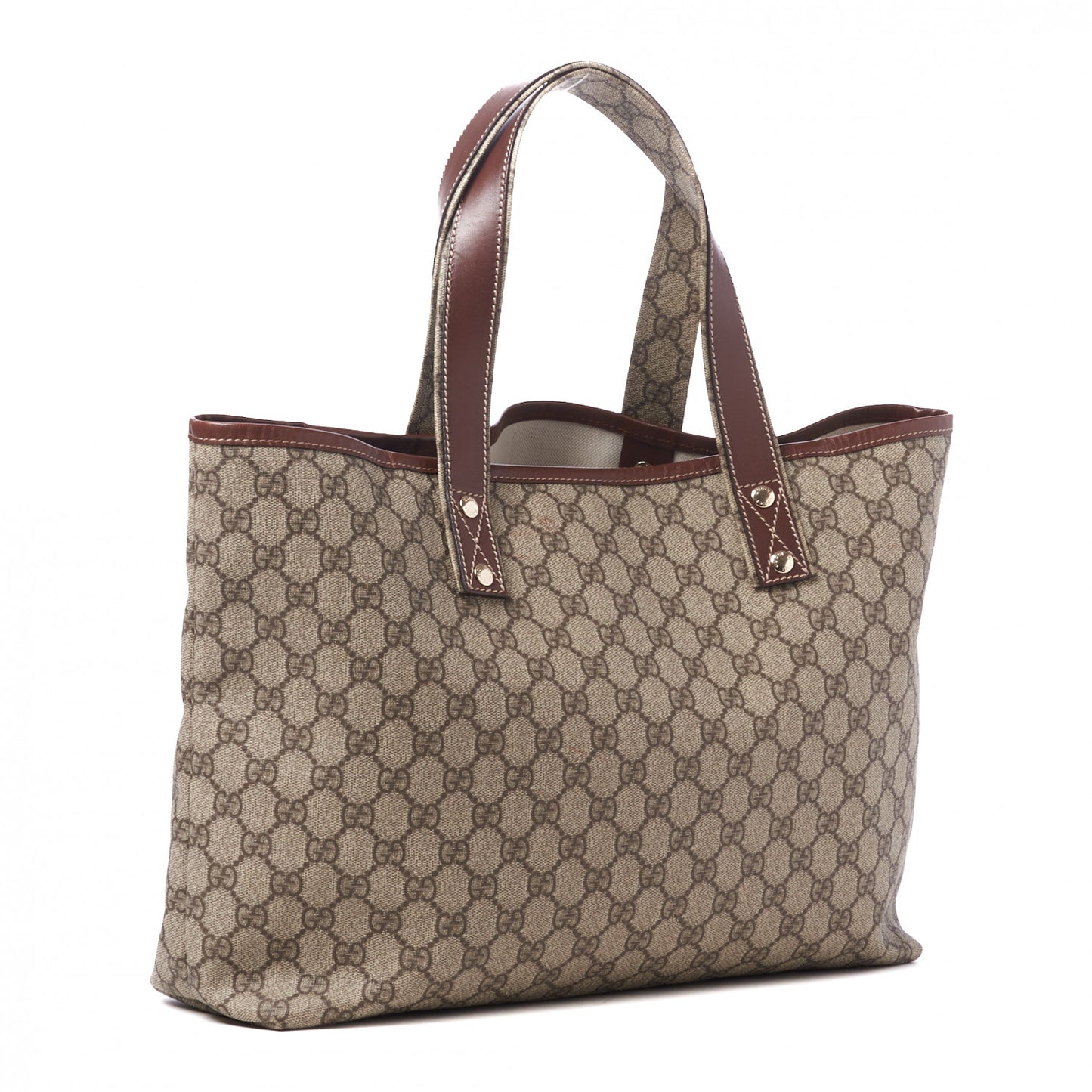 GG Plus Monogram Medium Signature Web Loop Tote Brown