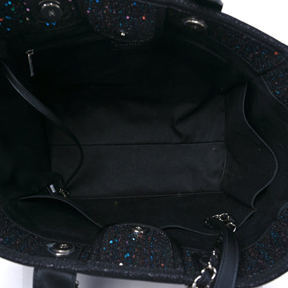 Chanel Viscose Sequins Medium Deauville Tote Black 5 of 9