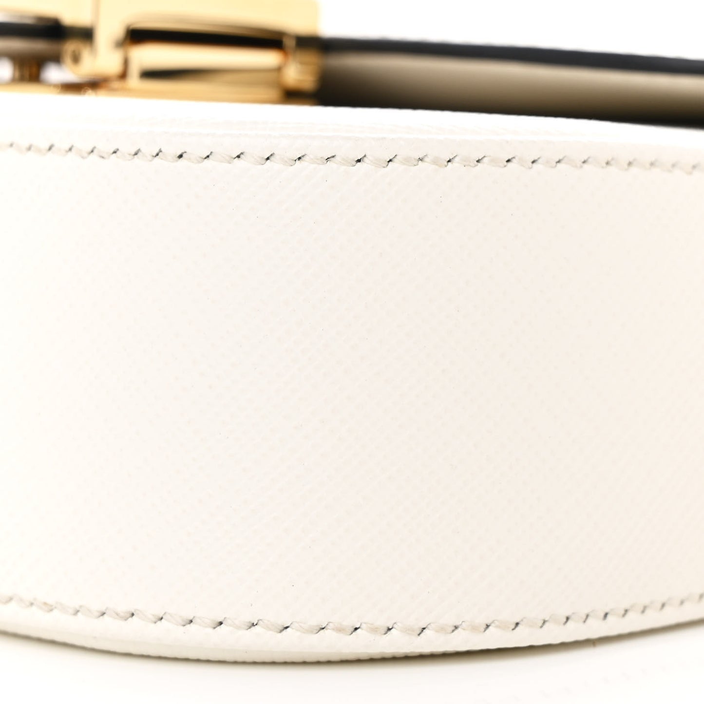 Saffiano Lux Embleme Flap Shoulder Bag White